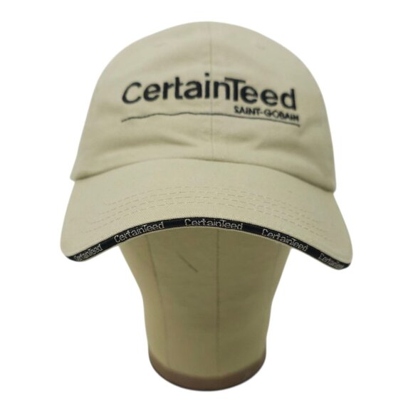 CertainTeed Saint Gobain Adjustable Tuck Strap Cap Trucker Baseball Logo Hat - Picture 13 of 14